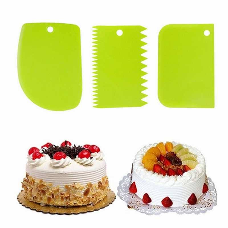 极速Kitchen Accessories 3Pcs Plaic Baking Cake Scraper Dough