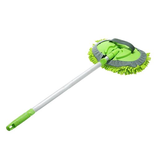 2 in 1 Car Wash Mop Mitt with Long Handle, Chenille Microfib