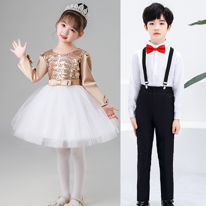 儿童大合c唱演出服装中小学生诗歌朗诵舞台舞蹈服演讲歌咏比赛礼
