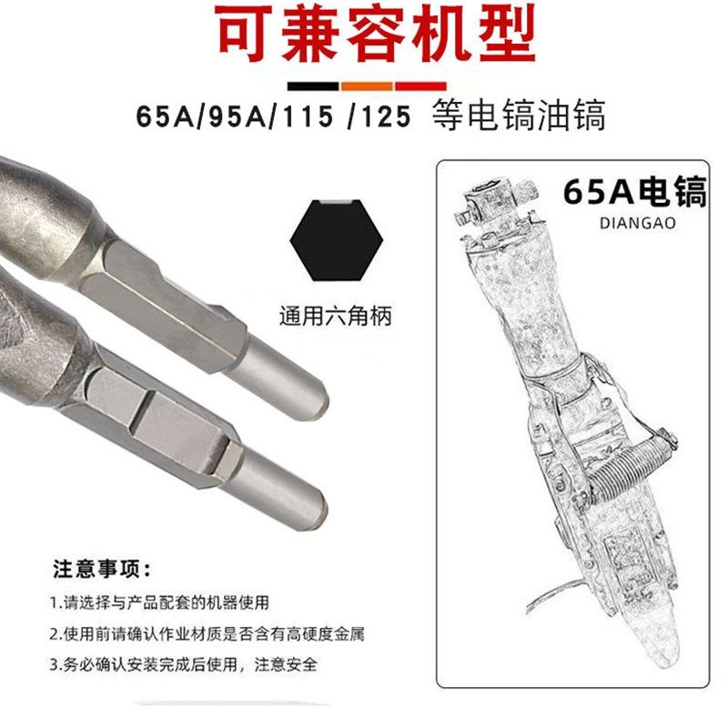 劈柴神器方柄电锤钻六角电镐破柴钻头特大号多功能65大电镐劈柴镐