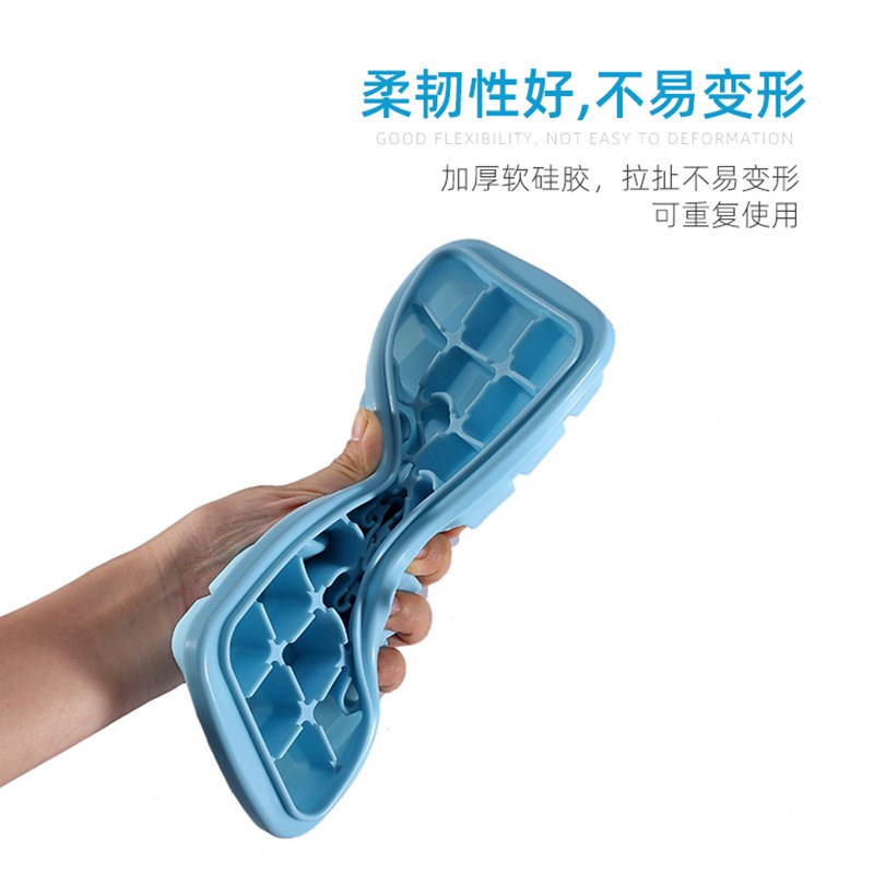 现货厂家直销硅胶冰格36格带盖硅胶制冰盒家用方形DIY冻冰块模具