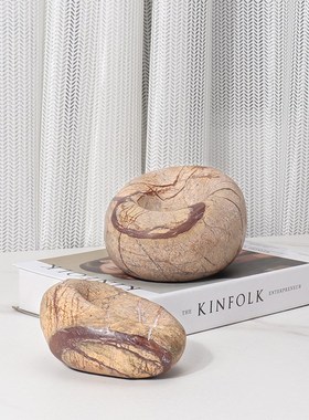 样板间酒店家居台面装饰品摆件欧式大理石椭圆形干果零食收纳果盘