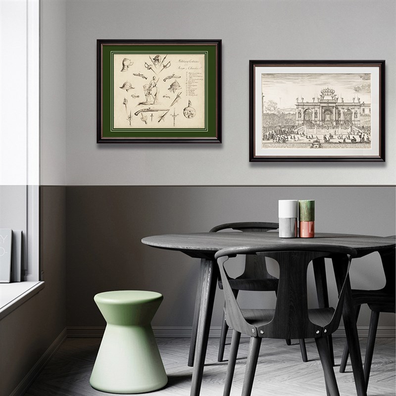 美式轻奢客厅装饰画餐厅玄关沙发背景墙挂画书房卧室壁画素描版画图片
