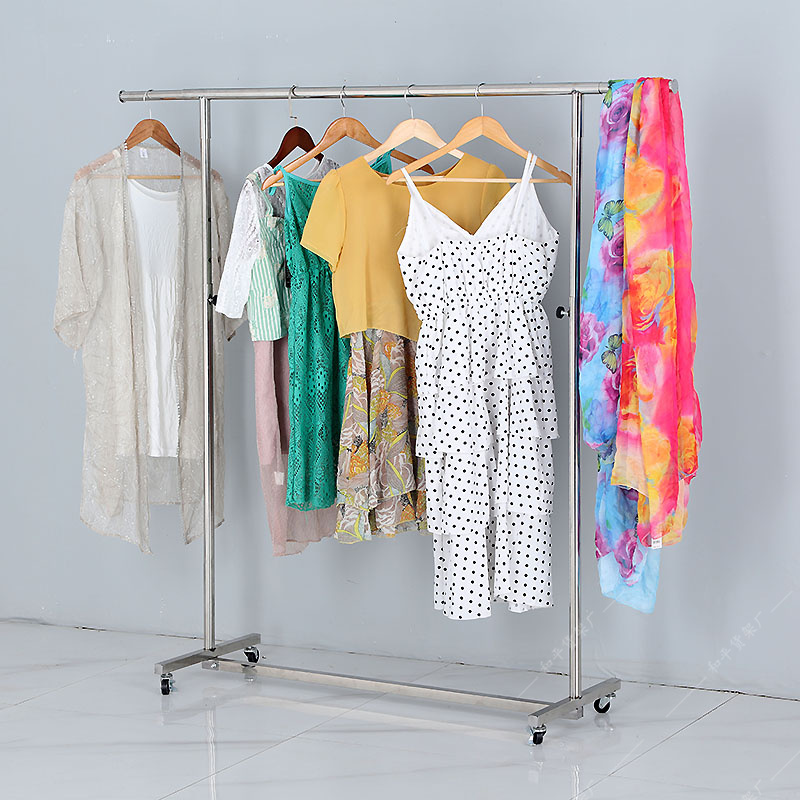 服装展示架落地折叠单杠夜市摆摊衣架不锈钢挂衣架家用晾衣服中岛