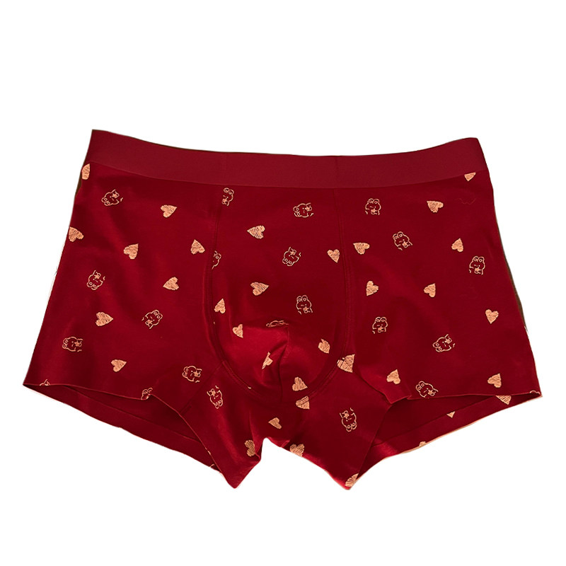 男士本命年红内裤男红色兔年男生纯棉短裤四角裤头U情侣款透气吸,女士内衣/男士内衣/家居服,男平角内裤,淘宝优惠券,粉丝福利购,淘宝优惠卷