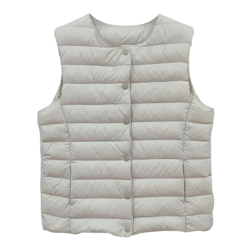 女大童羽绒马甲2023冬装新款初中生校服神神器90白鹅绒轻薄内胆潮