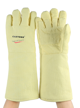 CASTONG卡司顿耐高温手套500度加长加厚劳保棉隔热工业ABY-5T-45