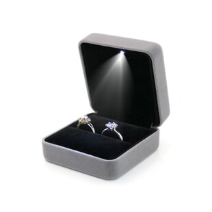 ll创意led带灯求婚戒u指盒 婚礼钻戒盒首饰包装盒对戒盒项链盒