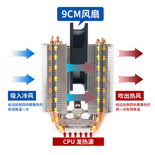 2011 1155 1151 机电脑cpu风扇1150 英斐纯铜管CPU散热器静音台式