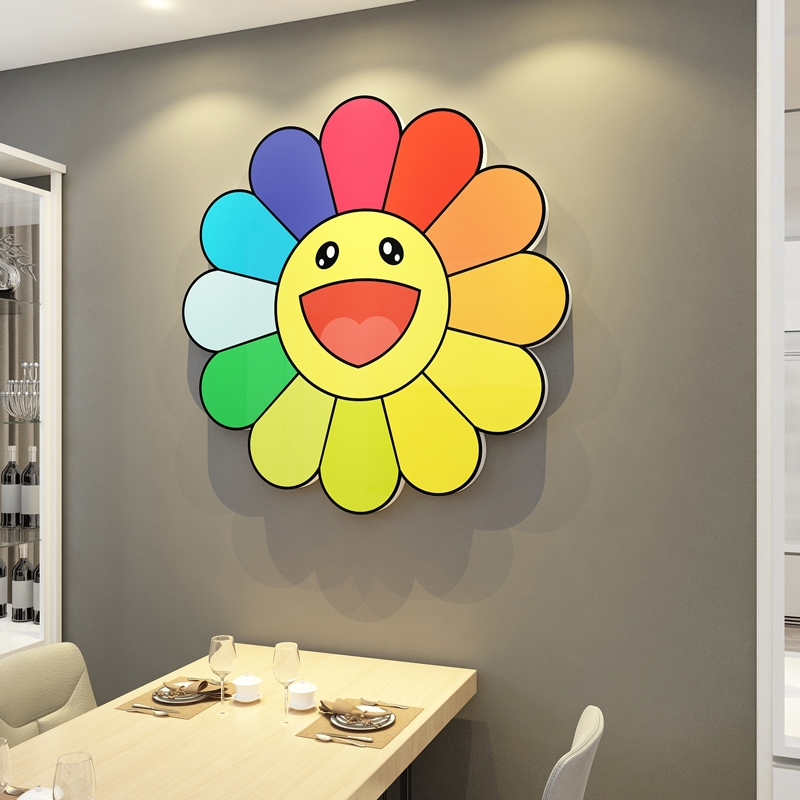 太阳花自粘贴壁画餐桌客厅墙面装饰卧室小房间布置改U造用品3d立