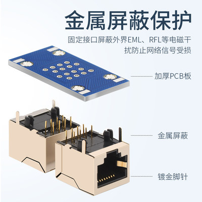 推荐网线直通头转接对接头防雷RJ45网络双通水晶头连接器接口延长