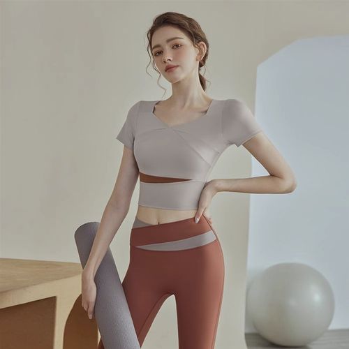 瑜伽服女套装高级感时尚健身房2023新款夏季短袖专业跑步运动套装