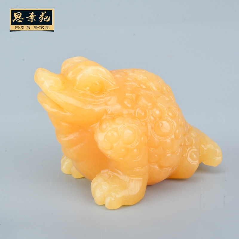 小众高货天然米黄玉随葬陪葬下葬殡葬丧葬用品金蟾骨灰盒前小摆件