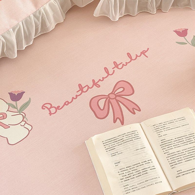 夏季冰丝席三件套i机洗空调软席折叠凉席1.5/1.8米床裙款少女床席,床上用品,冰丝席,淘宝优惠券,粉丝福利购,淘宝优惠卷