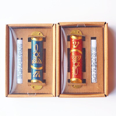 Mezuzah Case Mezuza Parchment Scaroll On the doorposts of Je