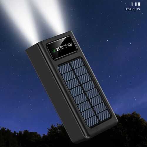 Black Power Bank Built in 4 Cable 50000 mAh Portable Externa