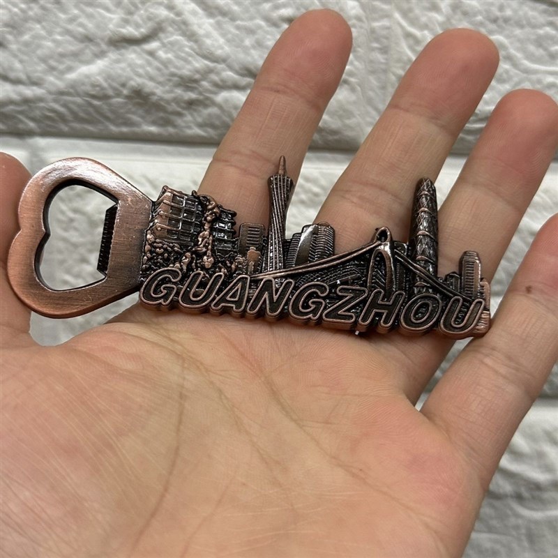 广州旅游纪念品创意n啤酒开瓶器冰箱贴广州特色礼品金属材质磁性