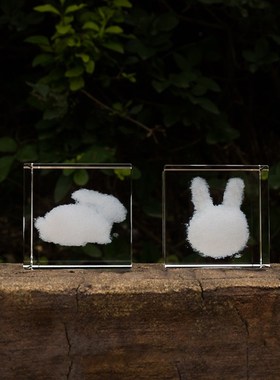 云立方云朵摆件水晶立方体云彩桌面家居饰品 男女朋友女生节礼物