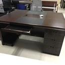 速发中式 油漆双人位电脑桌1.6米实木皮办公桌中班台2人位电脑台财