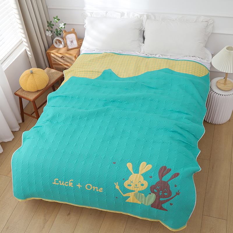 毛巾被空调被夏季冷感可机洗15x0×200cm棉纱布午睡毯子沙发毯床