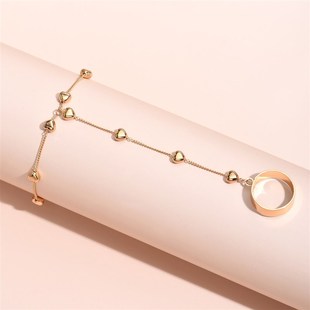 Simple Link Chain Bracelet Pendant Connected 推荐 Gold Heart