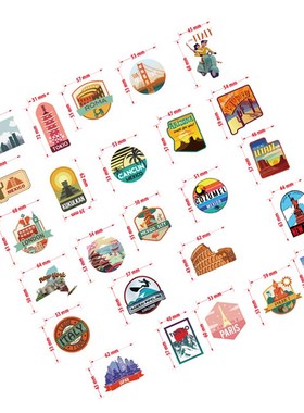 50pcs Travel City Landscape Cartoon Graffiti Sticker DIY Mo