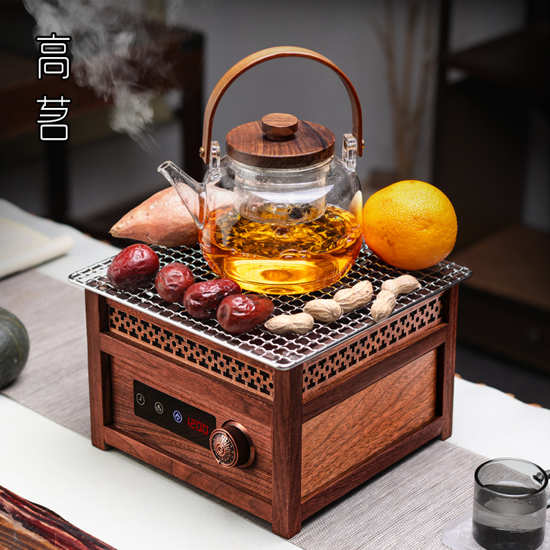 高茗中式围炉煮茶氛围感拉满电陶炉煮茶专用茶壶高端煮茶器煮茶炉