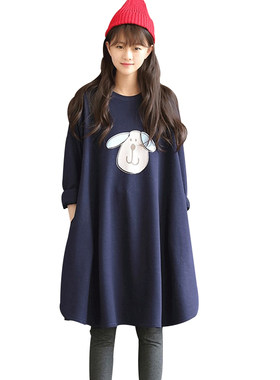 哺乳衣外出时尚春秋季长袖上衣辣妈款连衣裙加绒卫衣喂奶衣服冬装