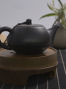 老竹手工制作壶托盘便携迷你茶盘禅意摆件干湿泡台储水式杯垫壶垫