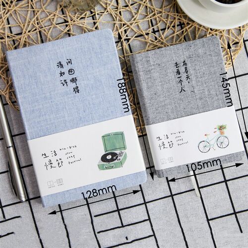 创意大学生手帐本日记本 韩版横线笔记本 小清新简约布面文艺本子