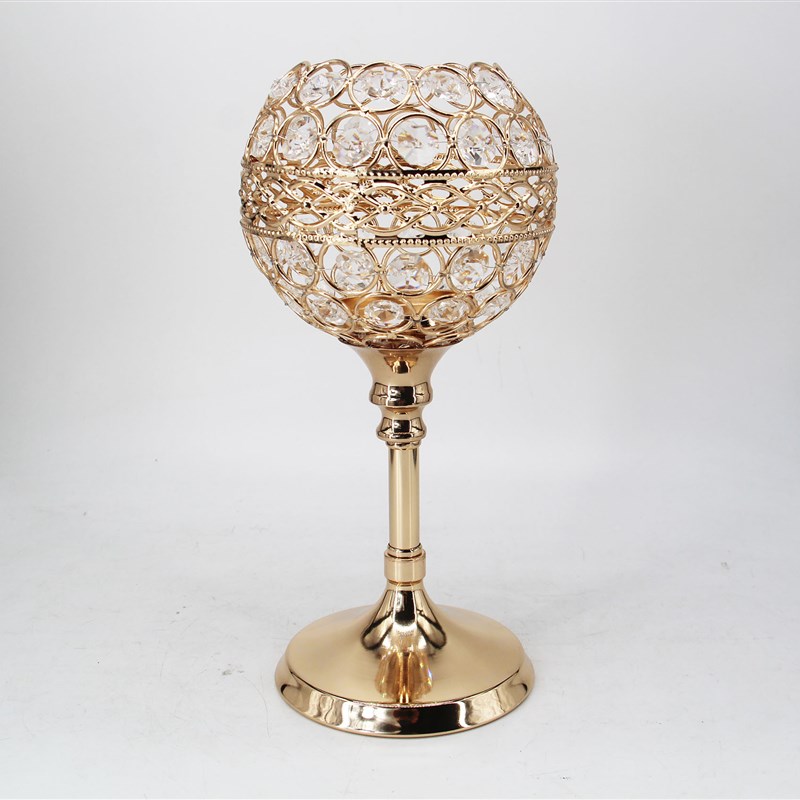 创意烛台摆件酒店装饰用品单x头金色烛台时尚个性浪漫气氛蜡烛器