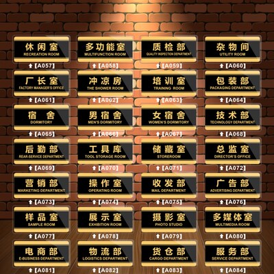 亚克力公司接待室档案室采购部机房办公室储藏门牌提示牌标识定制