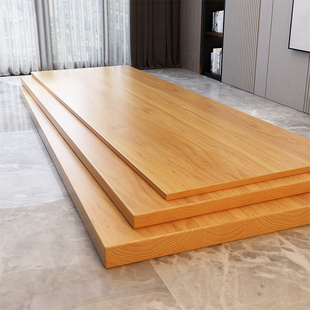 桌面板实木板定制电脑桌子松木办公桌餐桌飘窗桌板整张原木吧台板
