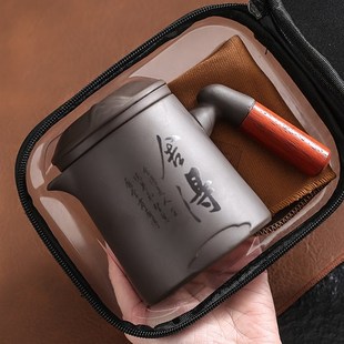紫砂功夫茶具户外泡茶器一壶六杯茶壶茶杯 便携快客杯旅行茶具套装