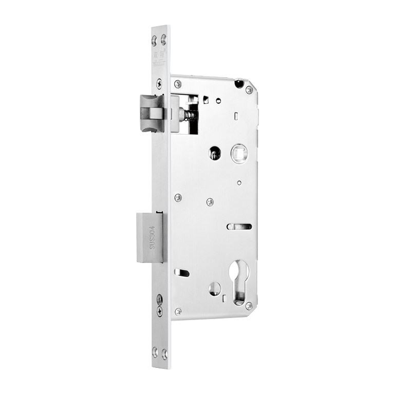 恒大6068智能指纹密码锁免改门框全自动通用不锈钢双活双快锁体