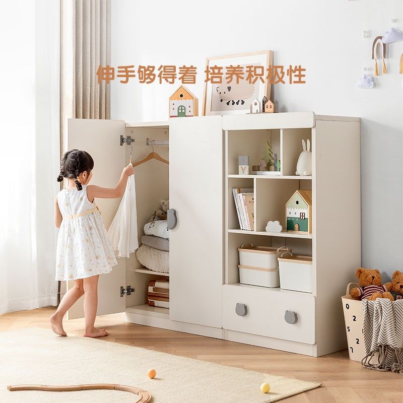 衣柜婴儿柜家用推拉门女孩宝宝卧室收纳柜子儿童家用实木衣橱斗柜