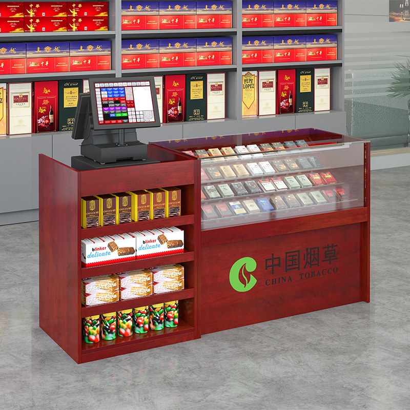 烟柜收银台一体便利店烟酒展示柜组合玻璃m柜转角超市前台置物货