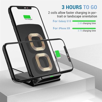 15W Qi Wireless Charger Stand  iPhone SE2 X XS MAX XR 11 Pro
