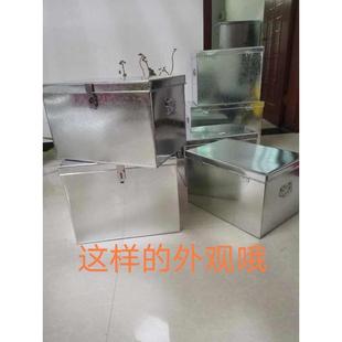 加厚镀锌白铁皮箱子 长方形工具箱 学生收纳箱储物箱票据箱带锁