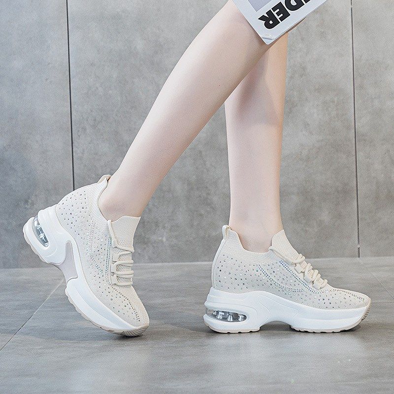 2024春季8h公分内增高女鞋网面透气镂空休闲运动厚底小白鞋女,女鞋,浅口单鞋,淘宝优惠券,粉丝福利购,淘宝优惠卷