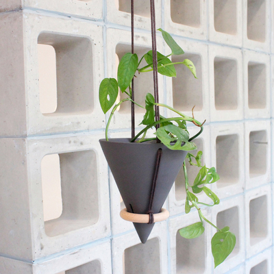 北欧吊篮陶瓷植物吊兰花盆吊式壁挂吊挂L垂吊悬挂式悬吊兰花吊盆