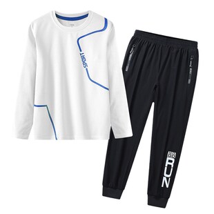 儿童运动套装春秋季男童速干长袖T恤户外透气跑步室内训练服球服