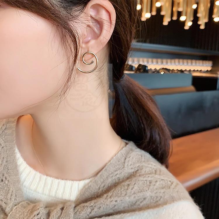 速发-Vintage Port style simple spiral earrings in Metal Fash 饰品/流行首饰/时尚饰品新 耳环 原图主图