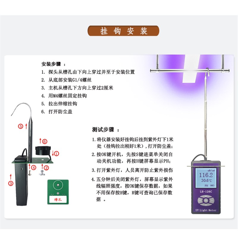 LH-126C UVC紫外线辐照4功率计灯强度测试仪UVC照度计25n计m-封面