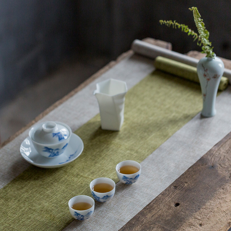 茶席棉麻桌布防水桌旗禅意家用简约日式茶台功夫S茶具壶垫茶道布