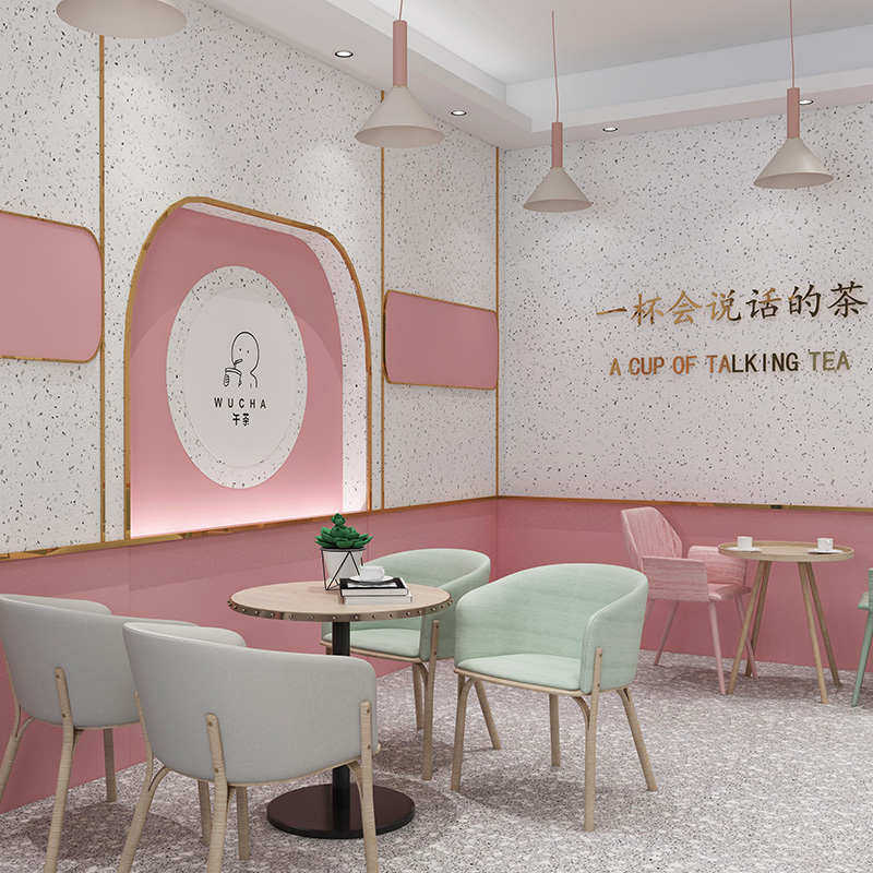厨房台面贴纸防水防油可擦洗自粘水磨石大理石纹壁纸店铺墙面装