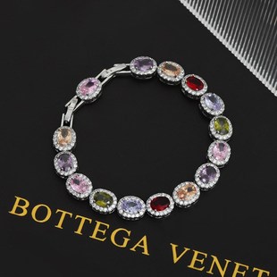 碧玺手链女银小碧玺散珠原石裸石镶嵌小众设计高级感碧玺手串