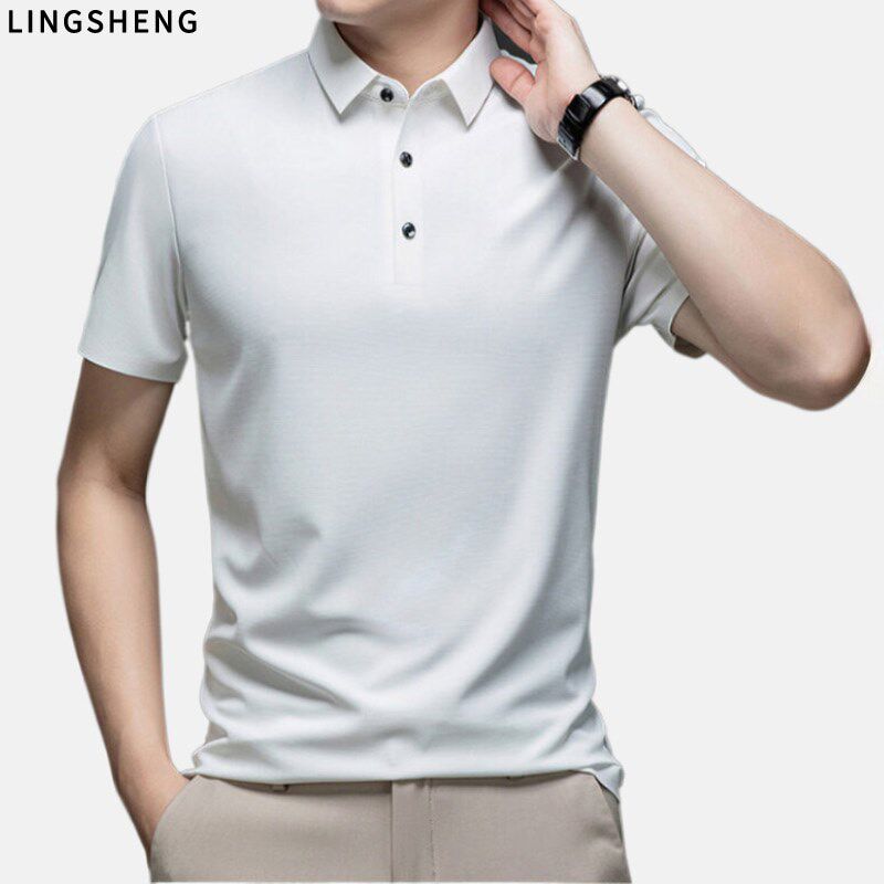 轻奢华夫格!冰丝经典!POLO衫男士短袖T恤夏季商务休闲翻领宽松