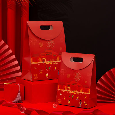 推荐Chinese Red Lucky Flap Handheld Packaging Gift Bag