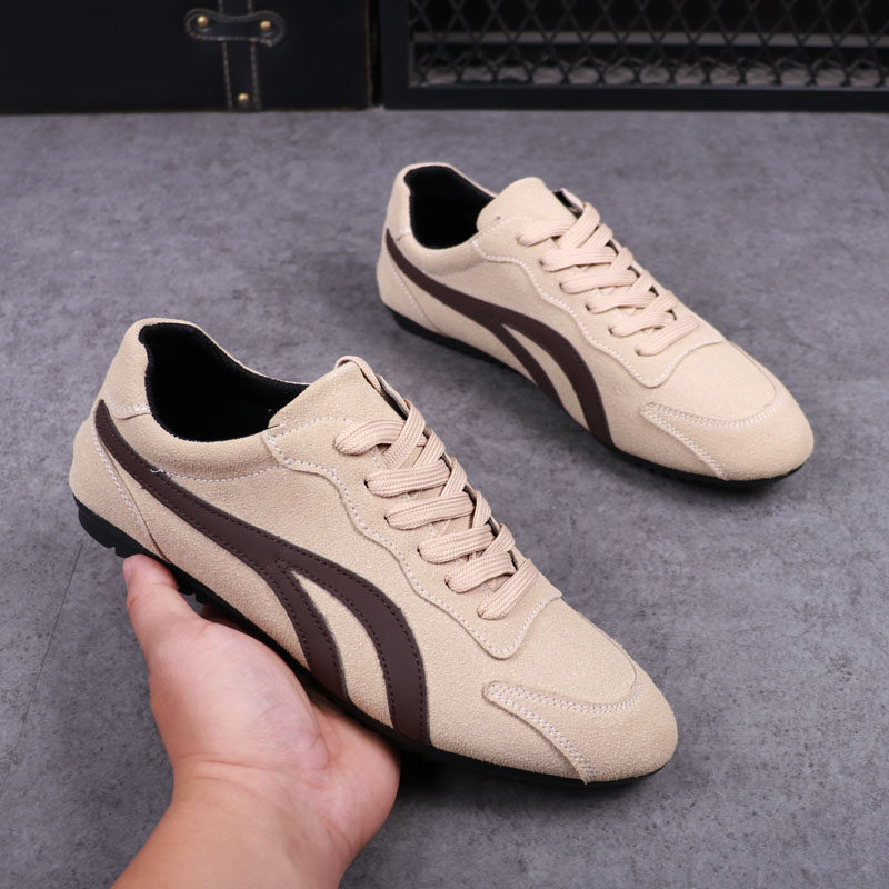 男鞋2023秋季休闲鞋子百搭磨砂男士豆豆鞋潮流时尚软底低帮滑板鞋,流行男鞋,单鞋,淘宝优惠券,粉丝福利购,淘宝优惠卷